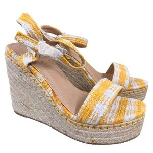 NWT Mustard and White Wedge Sandals